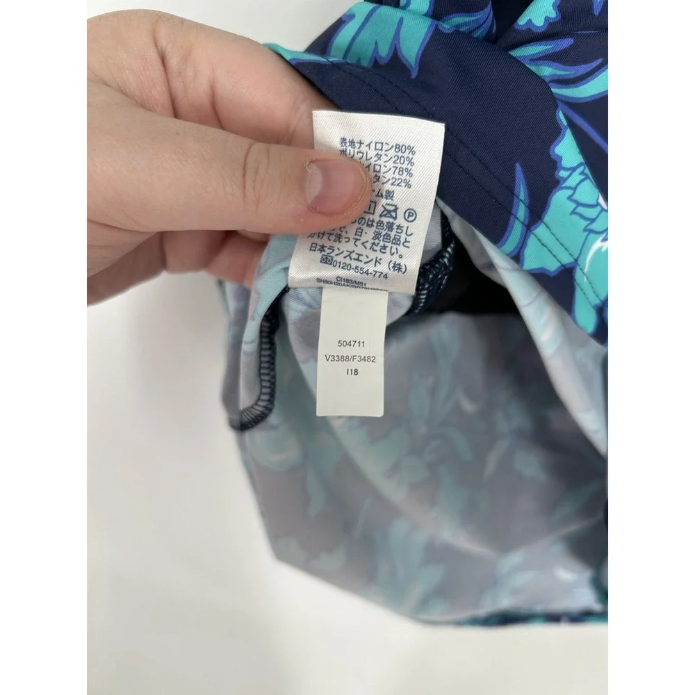 Lands End Tankini Womens Size‎ 18W Navy Teal Vibrant Floral Sleeveless Swim Top